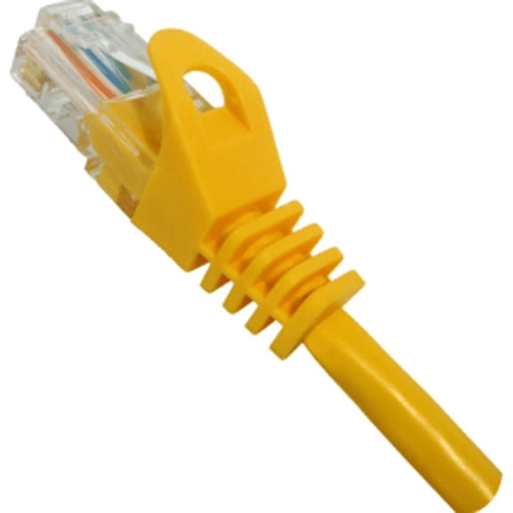 FireFold Cat6 Ethernet Shielded Patch Cable 1ft Yellow Internet Cable 600MHZ - Snagless Boot Long Ethernet SSTP Cable High Speed Ethernet Cable - Constructed of 4 UTP 24AWG Stranded Pure Copper Wire
