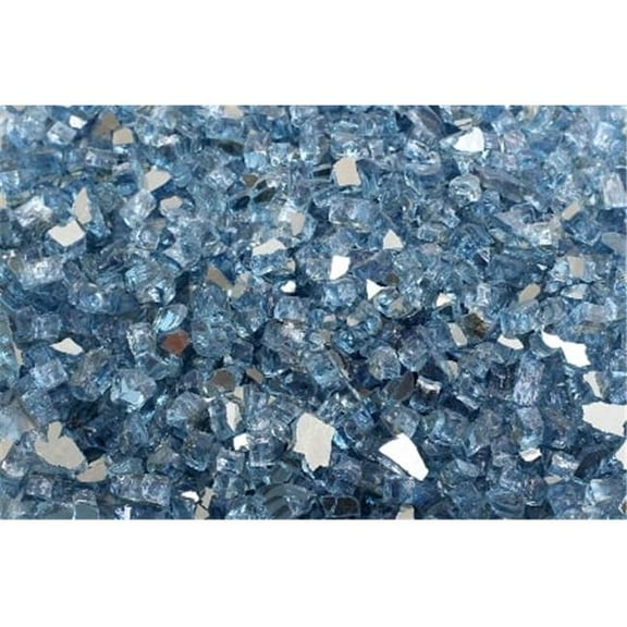 FireGlass Plus Q-BLR-10 Quarter Inch Blue Lagoon Reflective Fire Glass, 10 Pound Bag
