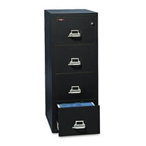 FireKing 4 Drawers Vertical Lockable Filing Cabinet, Black