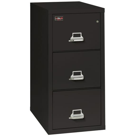FireKing Black 2 Hour Fire Resistant File Cabinet - 3 Drawer Letter 31" depth