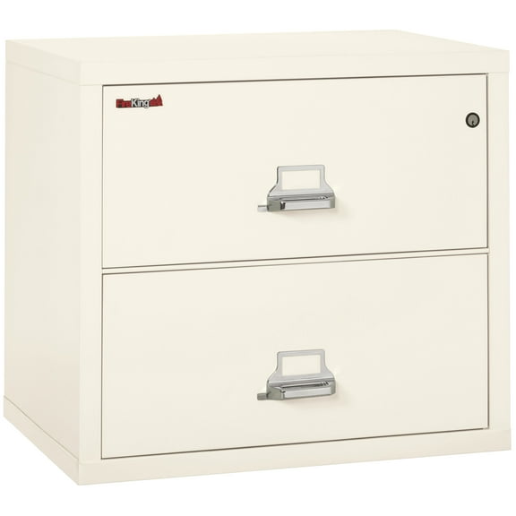 FireKing Ivory White Fire Resistant File Cabinet - 2 Drawer Lateral 31" wide