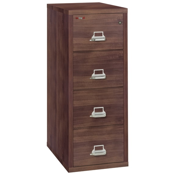 FireKing Light Walnut 1 Hour Fire Resistant File Cabinet - 4 Drawer letter 25" depth