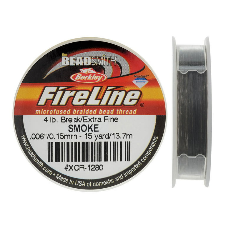 FireLine Braided Beading Thread, 4lb Test and 0.005 Thick, 15 Yards, Smoke  Gray (1 Spool) 