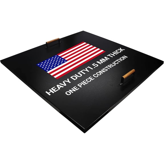 FirePit Snuffer Lid Cover Square - 38 x 38 Inch - Linear Drop-in Burner Pan - Steel Square Fire Pit Lid - 1.5 mm Thickness for Outdoor Fire Pit