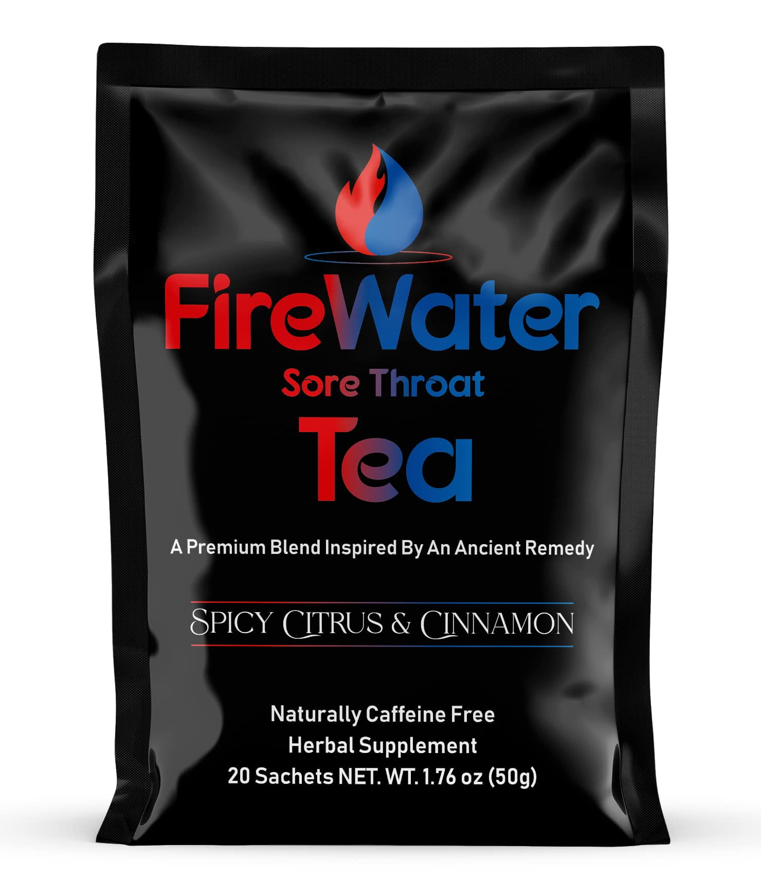 FireWater Sore Throat Tea Organic Caffeine Free Herbal Tea, Relieves