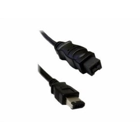 Firewire 400 6 Pin to 9 Pin Cable, Male to Male iLink DV Cable, 9-Pin/6-Pin IEEE 1394a, Black, 6 Feet, Cablewholesale