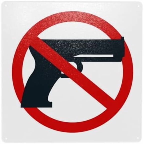 Firearm Warning Sign, Door Security Metal Signs for Home Business Outdoor Indoor Road Yard Garage Street Wall Safety Caution Custom Decor 12 x 12 Inch