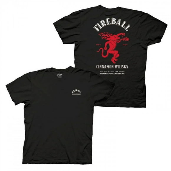 Fireball Black Label Print Front and Back T-Shirt-Small