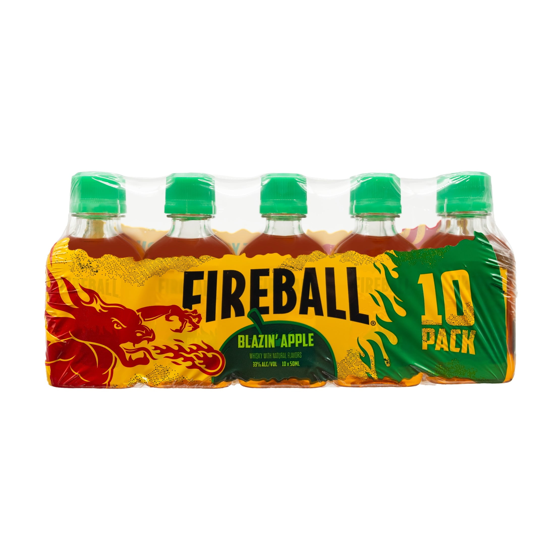 Fireball Blazin Apple Cinnamon Whisky, 10 Pack, 50ml 66 Proof