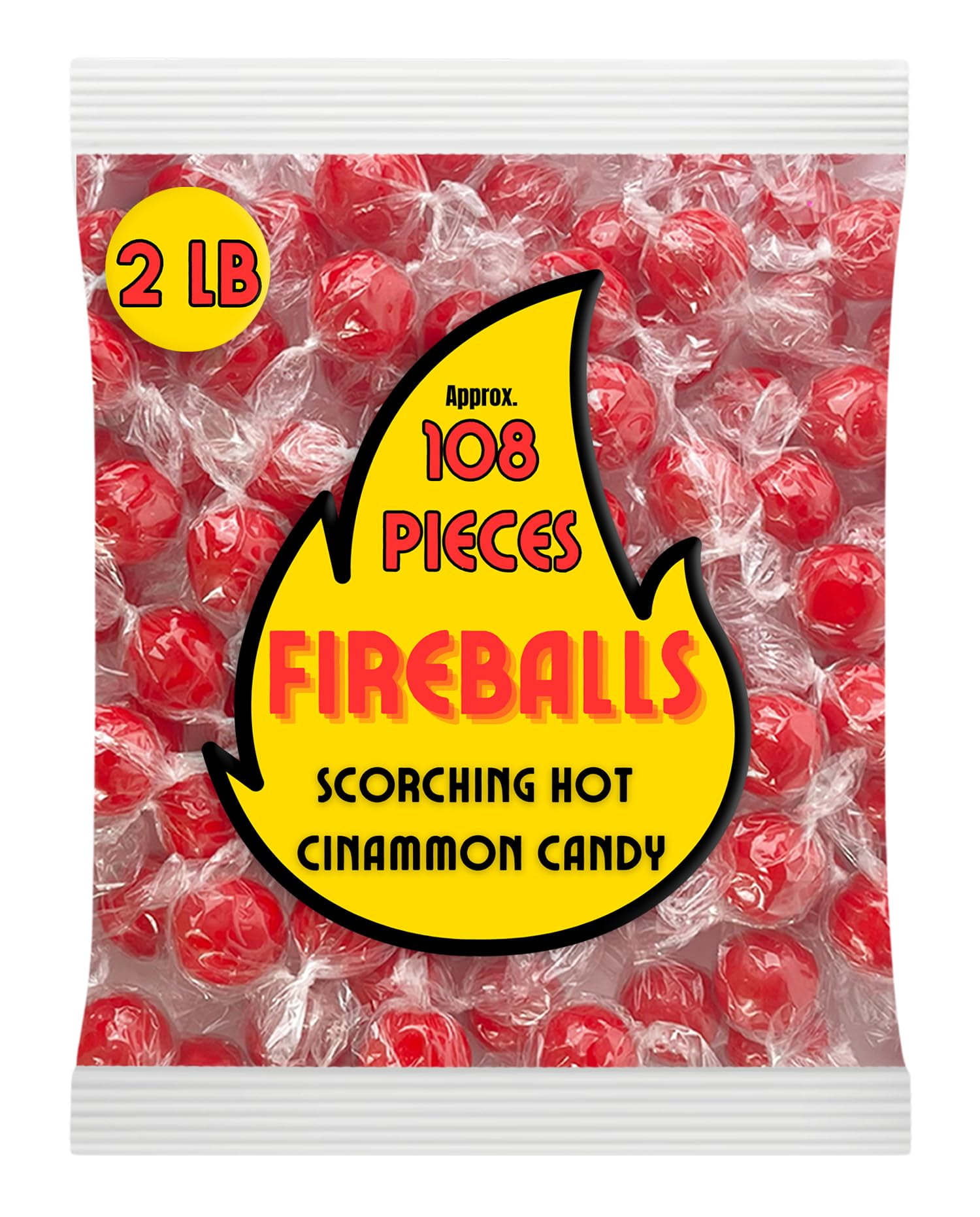 Fireball Candy Bulk 2 LB Red Hot Jawbreaker Candy Cinnamon Hard