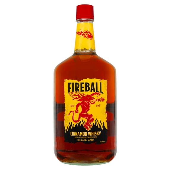 Fireball Cinnamon Whiskey, 1.75L Glass Bottle, 33% Alcohol