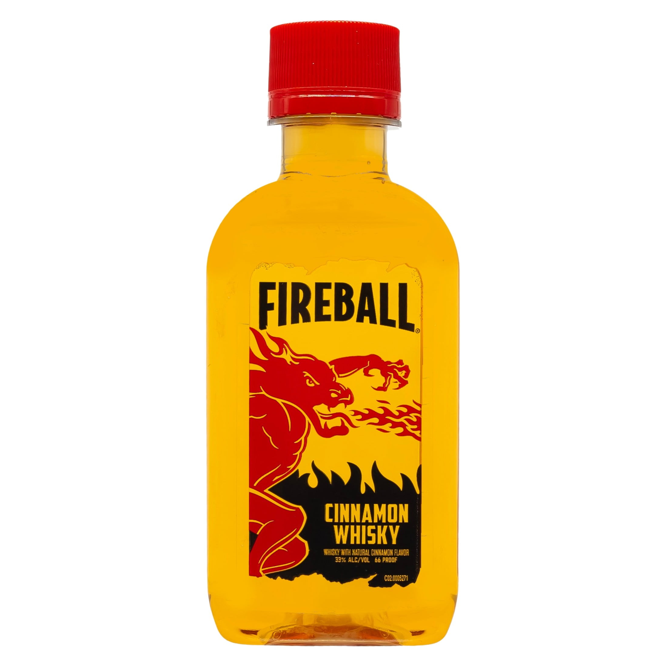 Fireball Cinnamon Whiskey, 100ml Plastic Bottle, 33% Alcohol