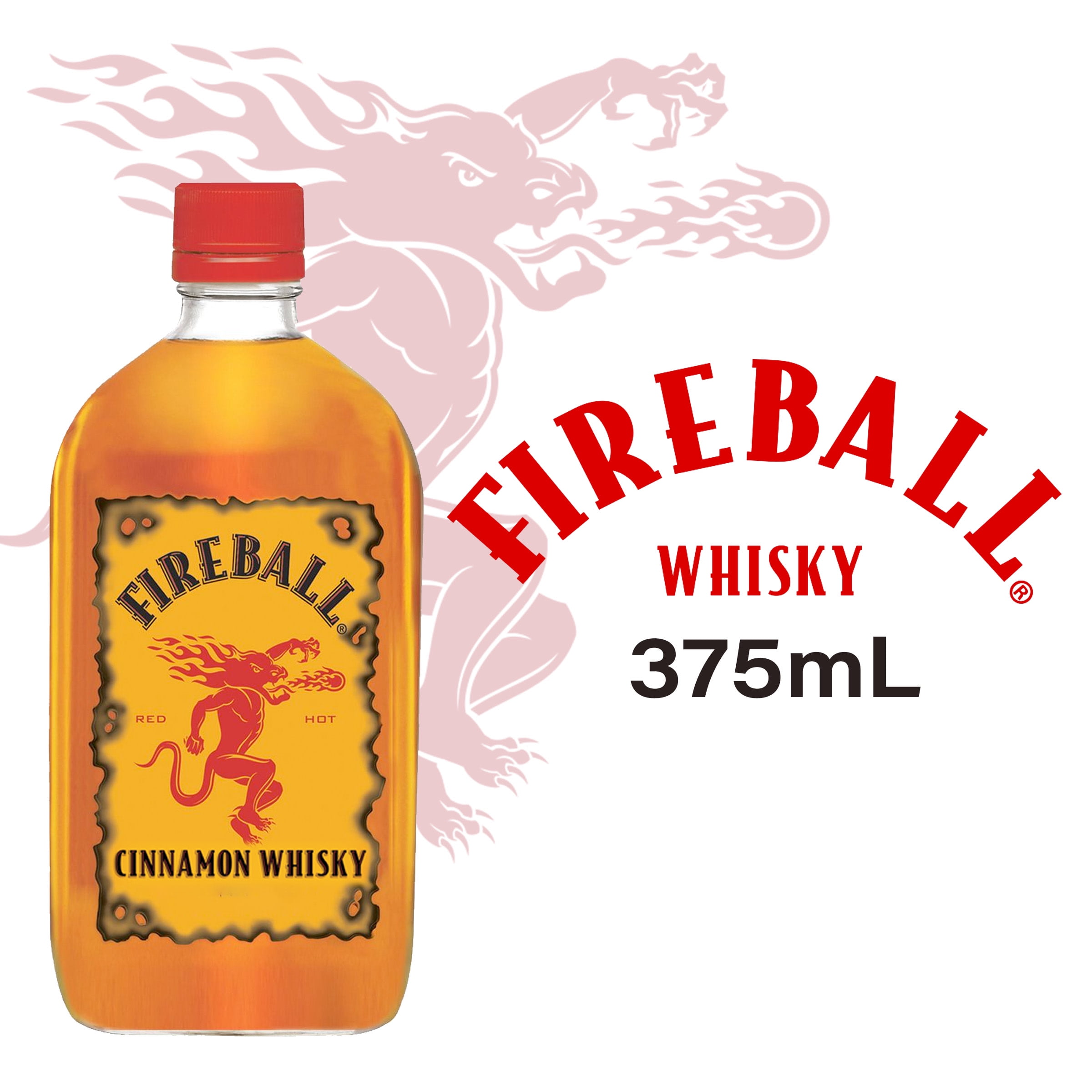 Fireball Cinnamon Whiskey, 375ml Plastic Bottle, 33 Alcohol