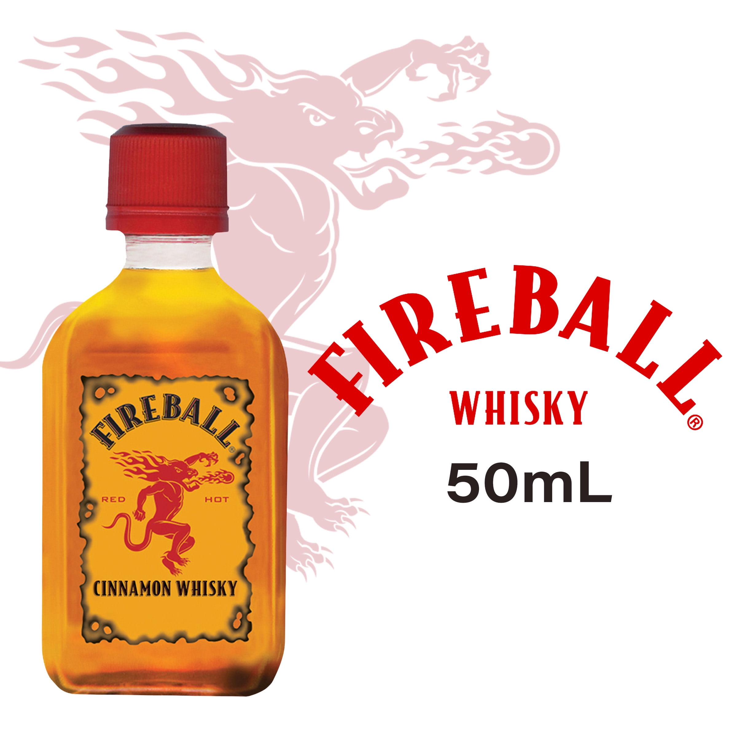 Fireball Cinnamon Whiskey, 50ml Plastic Bottle, 33 Alcohol