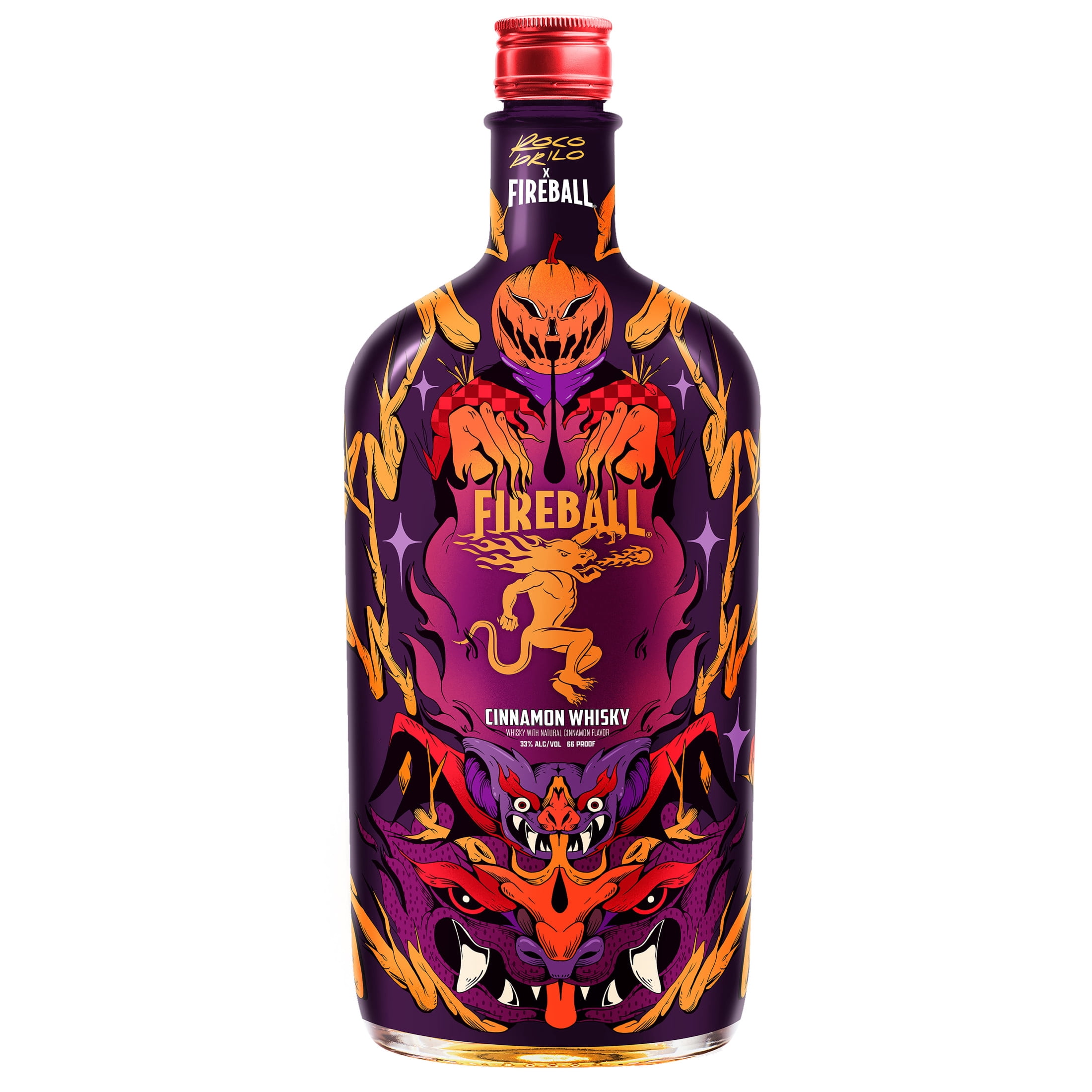 FIREBALL, Cinnamon Whiskey, 750ml Bottle with 33% Alcohol