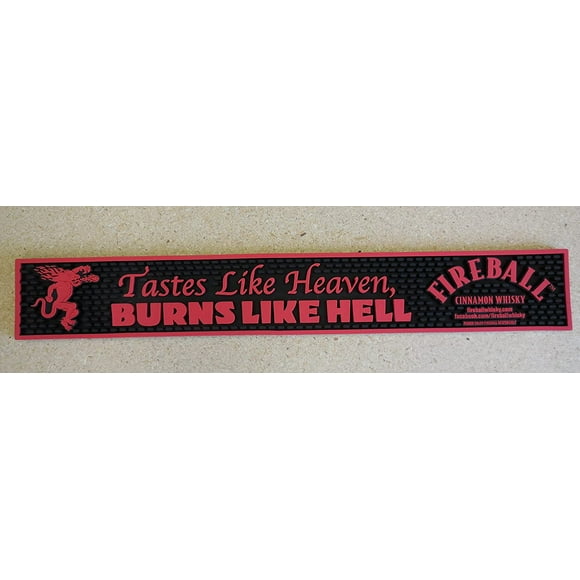 Fireball Cinnamon Whiskey Bar Rail Spill Mat Tastes Like Heaven Burns Like Hell New