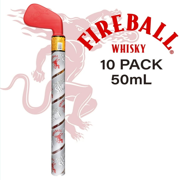 Fireball Cinnamon Whiskey Birdie Shot, 50ml Bottles, 10 Count, 33% Alcohol