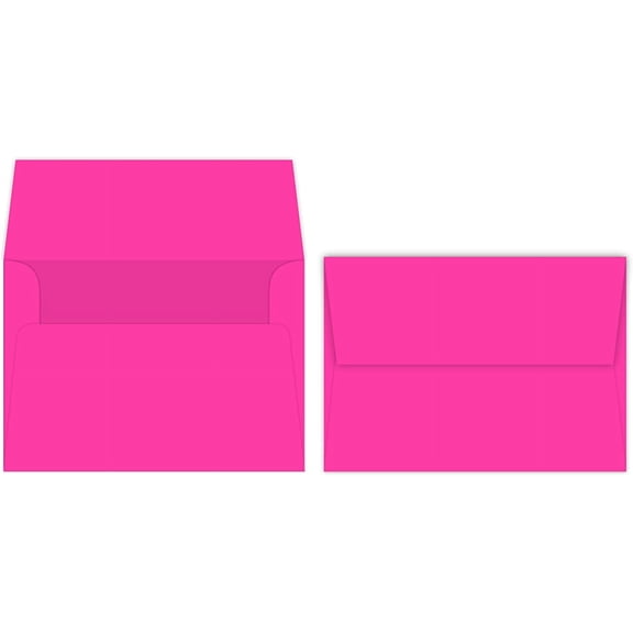 Fuchsia A7 Bright Color Envelopes - 5 1/4 x 7 1/4 Inches - Perfect for 5x7 Photos, DIY Arts and Crafts Cards - for Professional and Homemade Projects - Pack of 50 Envelopes