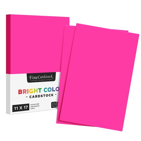 Fireball Fuchsia - Neenah Astrobrights Premium Color Card Stock, Paper size: 11 x 17 - 65 Lb Cardstock - 50 Sheets