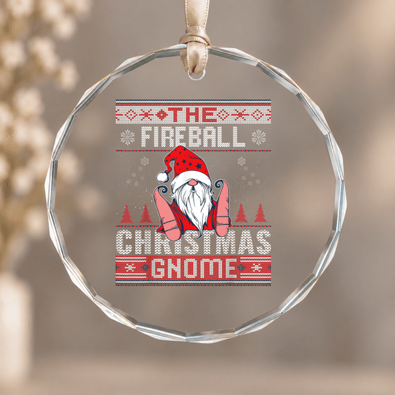 Fireball Gnome Family Theme Ornament, Room Decoration, Circle Glass ...