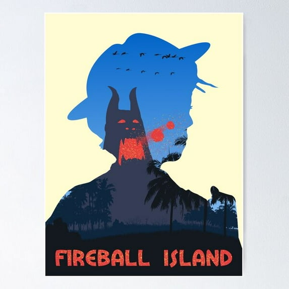 Fireball Island - Minimalist Silhouette Poster Style - Board Game Art Poster Wall Art, Modern Wall Decor For Living Room Bedroom, 24x36 UNFRAMED