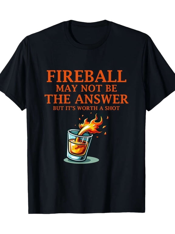 Fireball May Not Be The Answer" Men's Cotton T-Shirt - Casual, Breathable & Machine Washable, Perfect for All Seasons