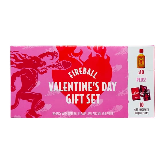 Fireball VDay Card Cinnamon Whiskey, 10 Pack 50ml 66 Proof