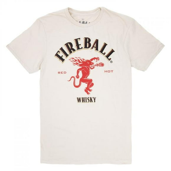 Fireball Whiskey 894137-xlarge Fireball Whisky Logo Colorway T-Shirt, Beige - Extra Large