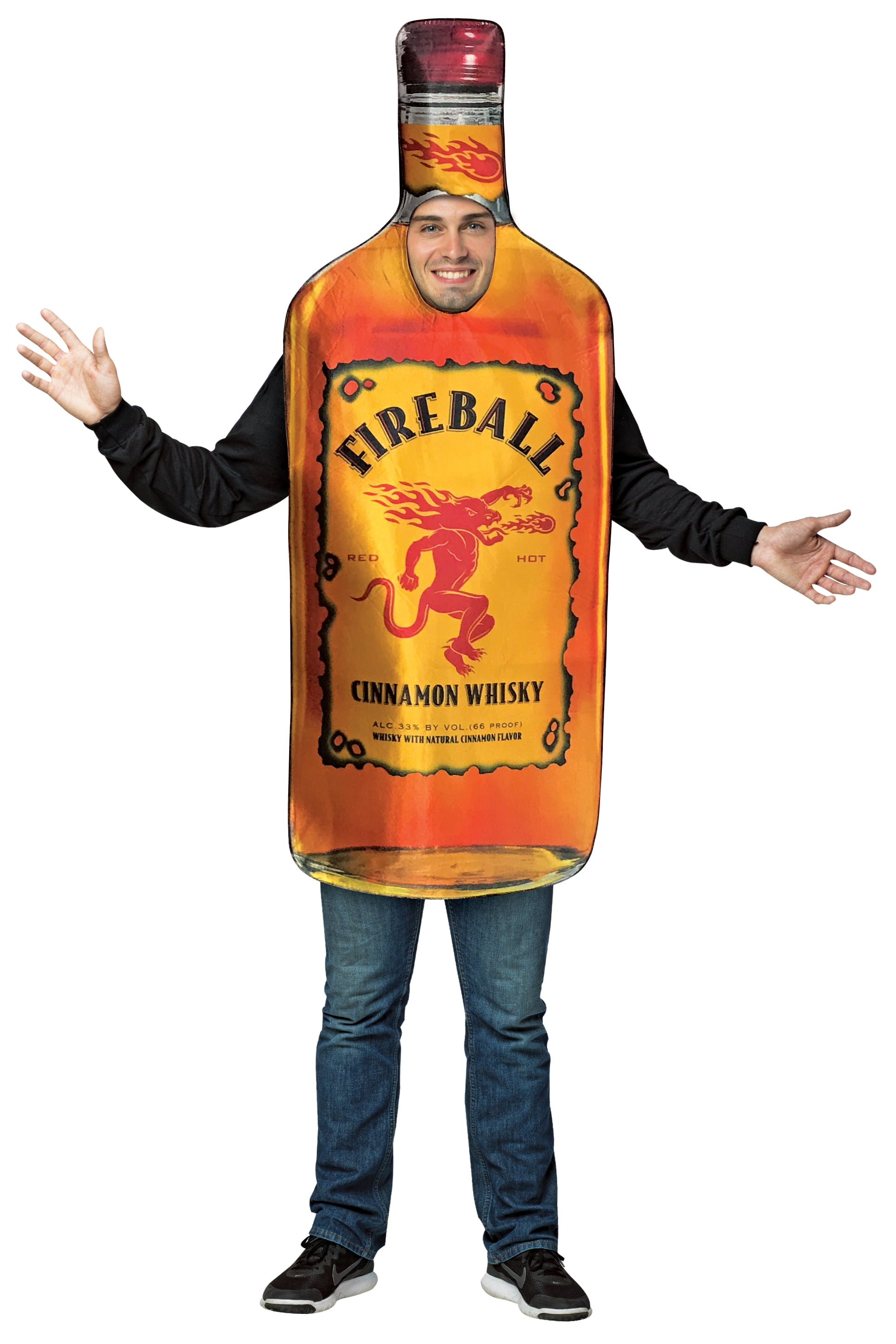 Fireball Whiskey One Piece Halloween Costume, Men and Women, Adult Size S-Xlarge