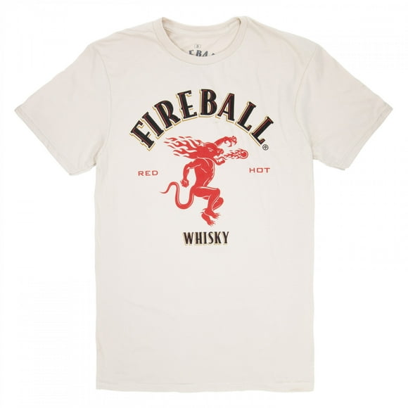Fireball Whisky Logo Beige Colorway T-Shirt-Large