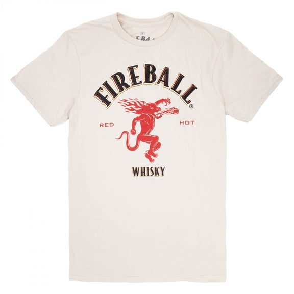 Fireball Whisky Logo Beige Colorway T-Shirt-Small