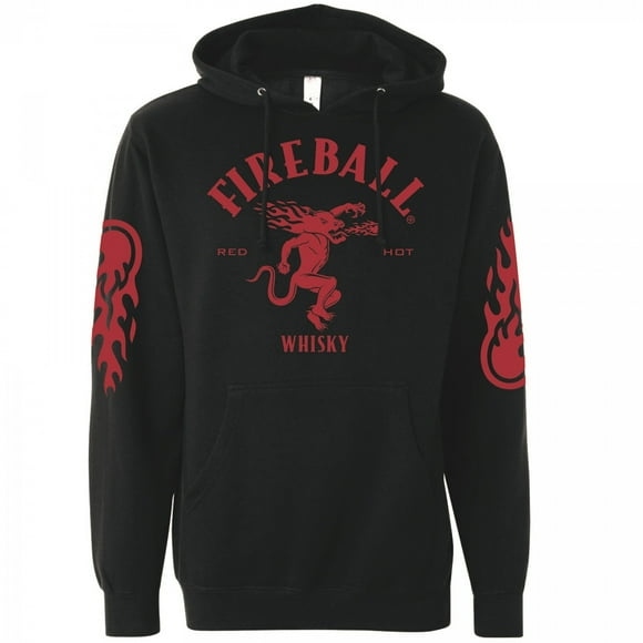 Fireball Whisky Sleeve Print Hoodie-Small
