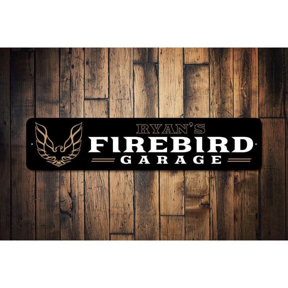 Firebird Garage Novelty Decor, Metal Wall Sign - 4x18 Inches