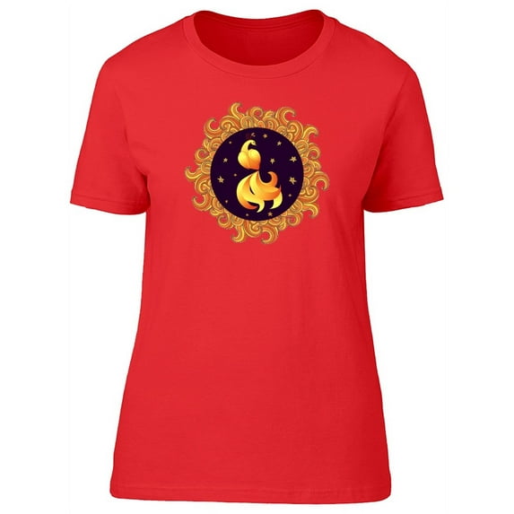 Firebird On Wavy Circle Frame T-Shirt Women -Image by Shutterstock, Female Large