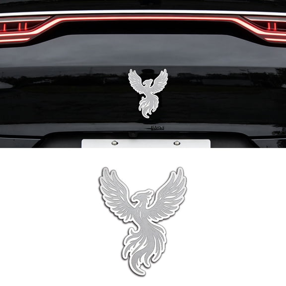 Firebird Phoenix Metal Decal, 1.5mm Anti-Rust Stainless Steel Car Sticker, Waterproof Emblem for Vehicle, Guitar, Piano & Home Decor