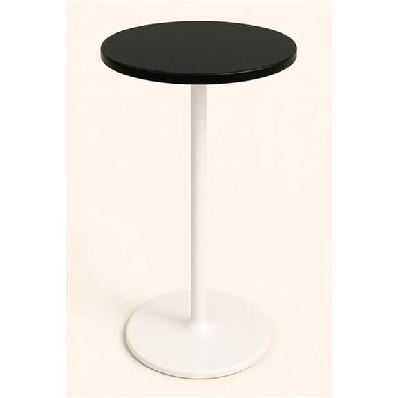 Firebird Products B3201773 24 in. Round Bar Height Table with 40 in. White & Black Frame