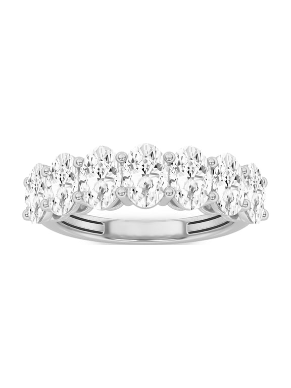 - 3Cttw Oval Shaped Lab Grown Diamond (F/VS) Seven Stone Band Ring in 14K Gold