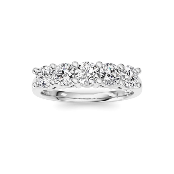 Fireborn Round-Shaped Diamond, Sterling Silver Ring for Women, 1 CTW, 1.72 g, 14K White Gold