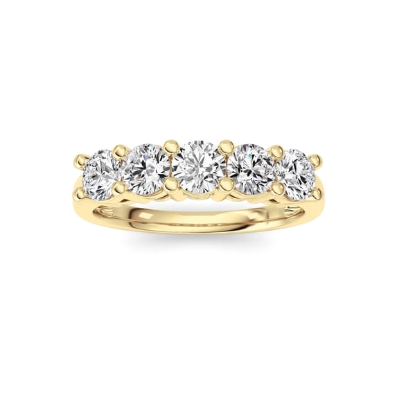 Fireborn Round-Shaped Diamond, Sterling Silver Ring for Women, 1 CTW, 1.72 g, 14K Yellow Gold