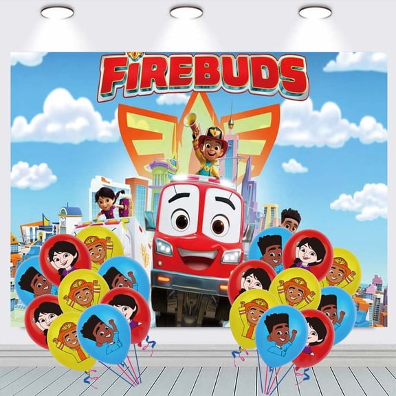 Firebuds Backdrop Balloons Banner Party Decorations Taspestry Wall Decor Background Poster Supplies