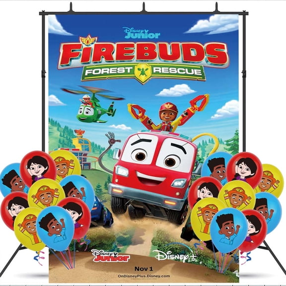 Firebuds Backdrop Balloons Banner Party Decorations Taspestry Wall Decor Background Poster Supplies