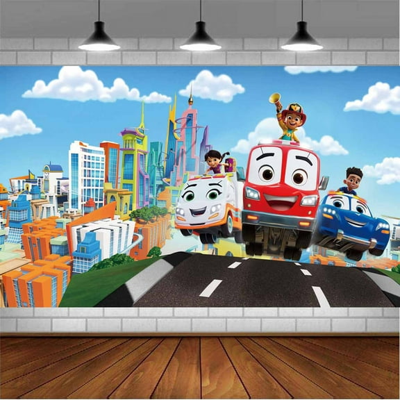 Firebuds Backdrop Banner Party Supplies Poster Movie Theme Background for Photography Birthday Decorations