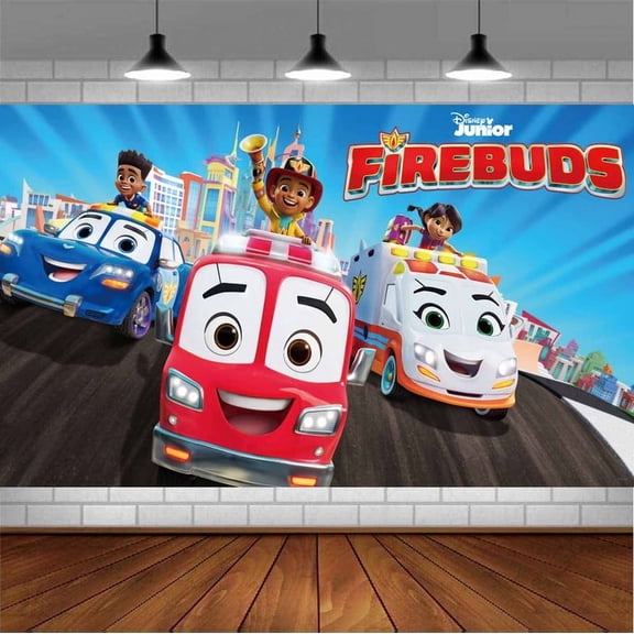 Firebuds Backdrop Banner Party Supplies Poster Movie Theme Background for Photography Birthday Decorations