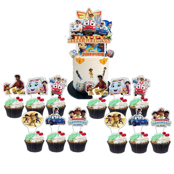 Firebuds Cake Topper CupcakeS Set Birthday Party Supplies Decoration Decor Kit