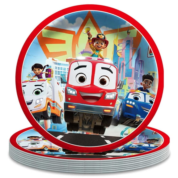 Firebuds Themed Birthday Disposable Tableware - 7 Inch Paper Plates Party Supply Decorations