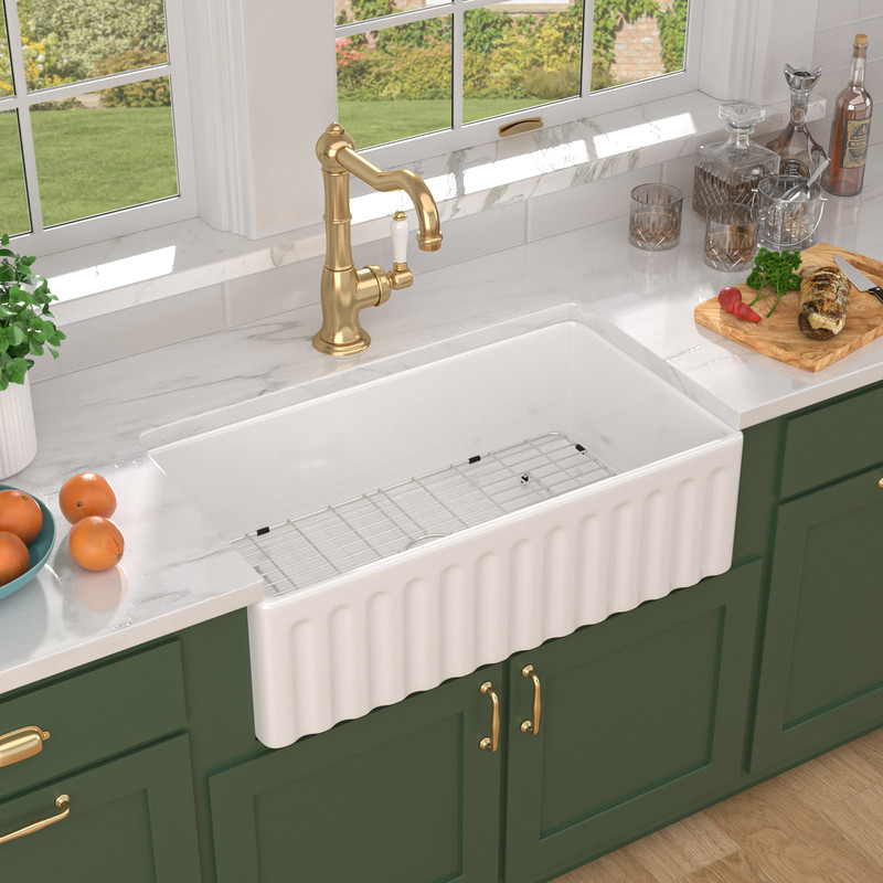 Fireclay Farmhouse Sink 33 Inch White Farmhouse Kitchen Sink Fireclay ...
