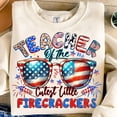 thumbnail image 1 of Firecracker Teacher Life Sweatshirt – Patriotic Glasses and USA Flag Crewneck for 4th of July Educators BTO, 1 of 5