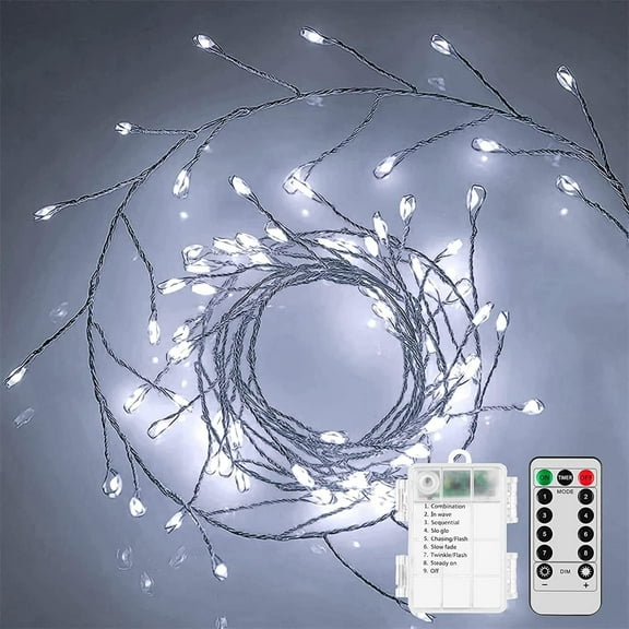Firecrackers String Lights with Remote 29.5Ft 300 LED Waterproof Cluster Christmas Lights Battery Operated Fire Crackers Garland Fairy Light for Bedroom Garden Party