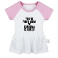thumbnail image 1 of You're Fired Mom Grandma Is Here Funny Dresses For Baby, Newborn Babies Skirts, Infant Princess Dress, 0-24M Kids Graphic Clothes (Pink Raglan Dresses, 6-12 Months), 1 of 5
