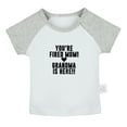 thumbnail image 1 of You're Fired Mom Grandma Is Here Funny T shirt For Baby, Newborn Babies T-shirts, Infant Tops, 0-24M Kids Graphic Tees Clothing (Short Gray Raglan T-shirt, 18-24 Months), 1 of 4